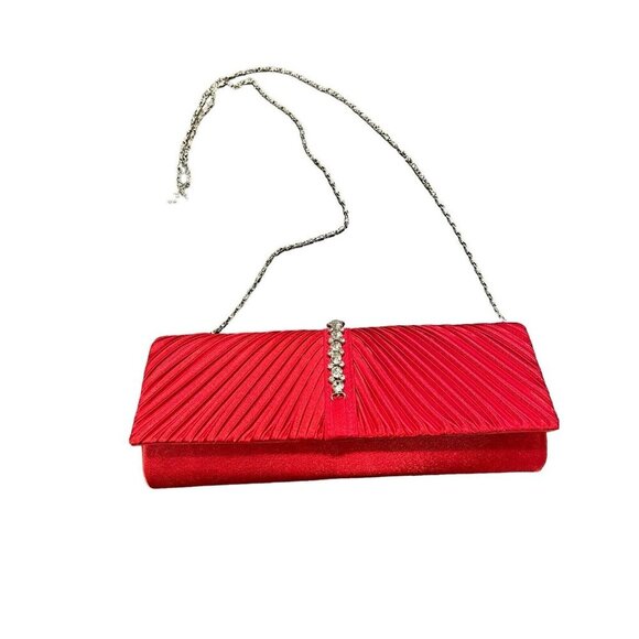 BIJOUX TERNER Women's Clutch Handbag Red with Beadwork - Picture 4 of 6